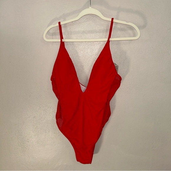 SHEIN Other - SHEIN Bold Red Women's One Piece sheer sides